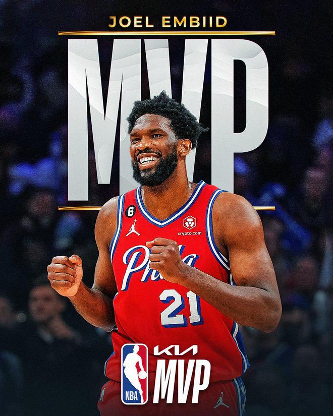（恩比德mvp排名）大帝得奖！NBA官方：恩比德当选本赛季常规赛MVP
