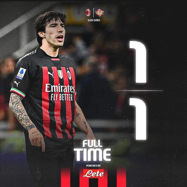 （体育新闻意甲ac米兰）意甲-AC米兰1-1遭保级队逼平降至第六 梅西亚斯补时破门