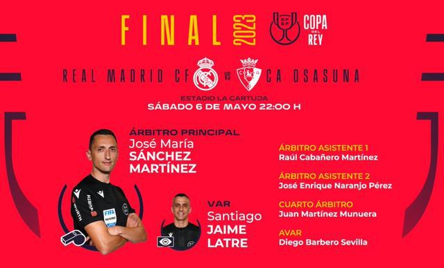 （皇马名宿桑切斯）官方：桑切斯-马丁内斯将执法皇马和奥萨苏纳之间的国王杯决赛